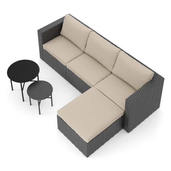 Rattanlounge TUGELA grau/beige – Bild 3