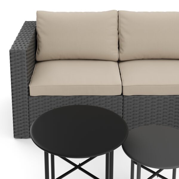 Rattanlounge TUGELA grau/beige – Bild 6