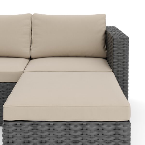 Rattanlounge TUGELA grau/beige – Bild 7