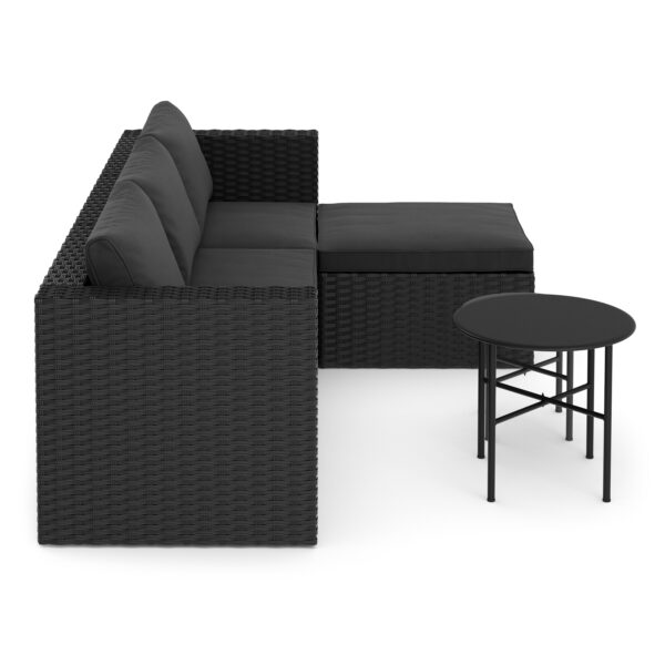 Rattanlounge TUGELA schwarz/anthrazit – Bild 4