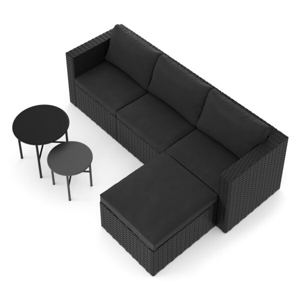 Rattanlounge TUGELA schwarz/anthrazit – Bild 3
