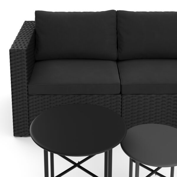 Rattanlounge TUGELA schwarz/anthrazit – Bild 6