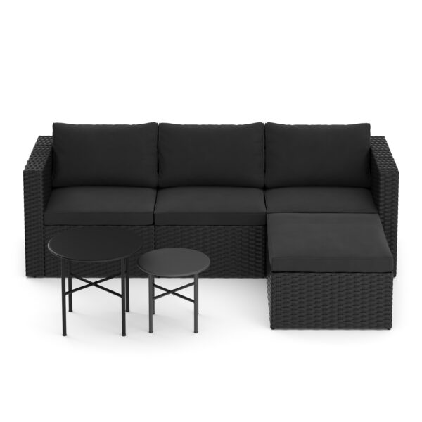 Rattanlounge TUGELA schwarz/anthrazit – Bild 2