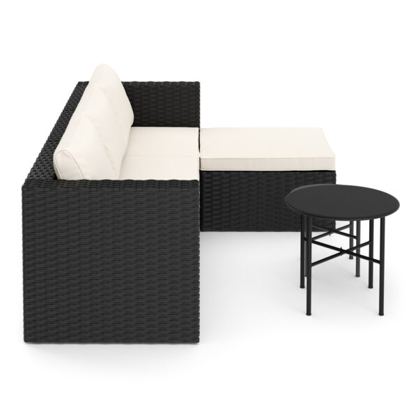 Rattanlounge TUGELA schwarz/creme – Bild 4