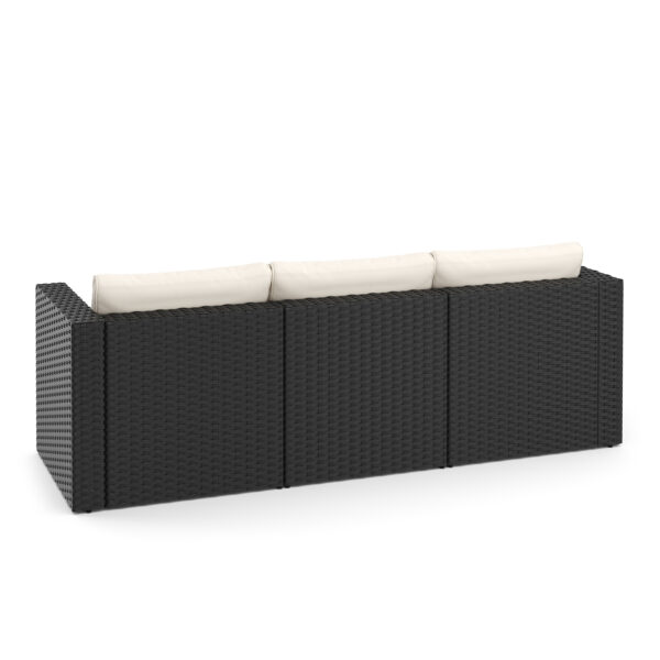 Rattanlounge TUGELA schwarz/creme – Bild 5