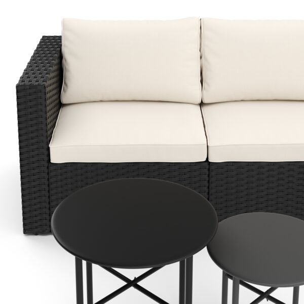 Rattanlounge TUGELA schwarz/creme – Bild 6