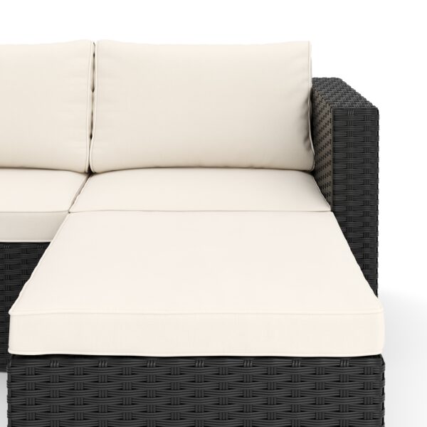 Rattanlounge TUGELA schwarz/creme – Bild 7