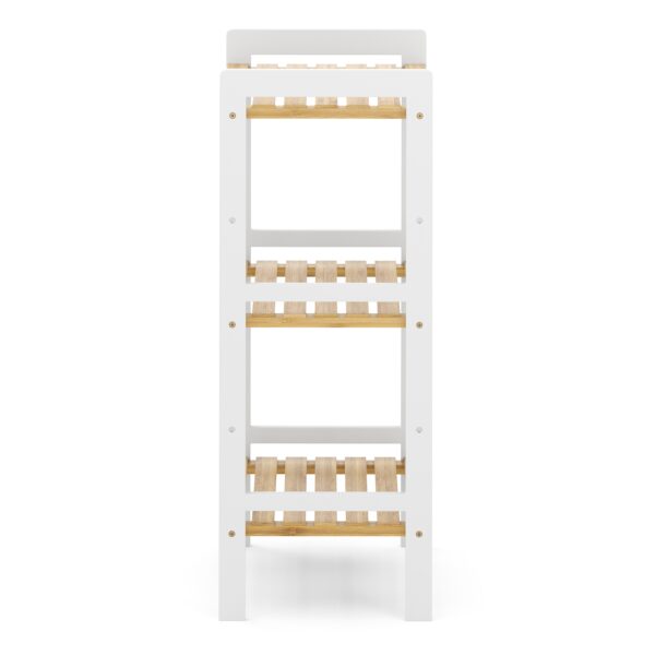 Regal Bambus 45 x 31 x 80 cm weiss/natur – Bild 3