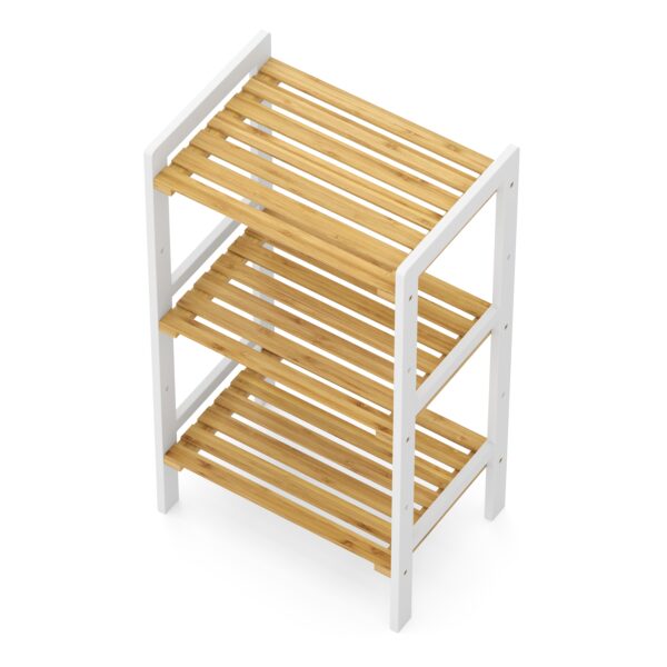 Regal Bambus 45 x 31 x 80 cm weiss/natur – Bild 4