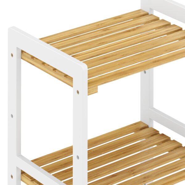 Regal Bambus 45 x 31 x 80 cm weiss/natur – Bild 5