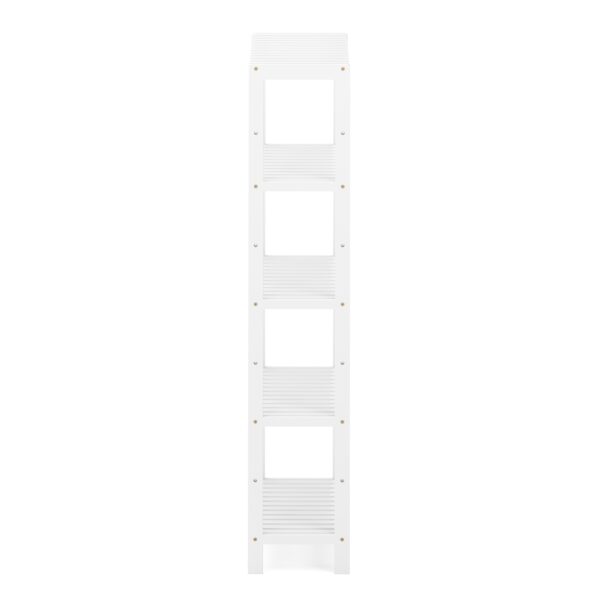 Regal Bambus 59 x 26 x 130 cm weiss – Bild 3