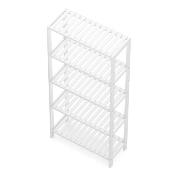 Regal Bambus 59 x 26 x 130 cm weiss – Bild 4