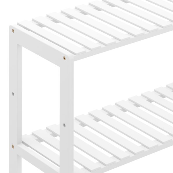 Regal Bambus 59 x 26 x 130 cm weiss – Bild 5
