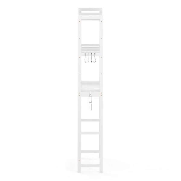 Toilettenregal Bambus 63 x 26 x 163 cm weiss – Bild 3