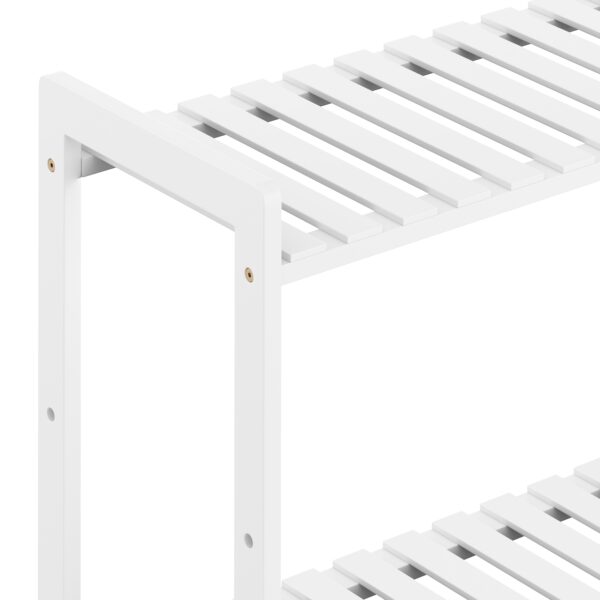 Toilettenregal Bambus 63 x 26 x 163 cm weiss – Bild 5