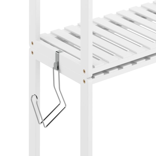 Toilettenregal Bambus 63 x 26 x 163 cm weiss – Bild 6