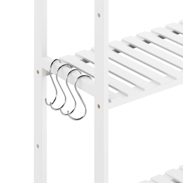 Toilettenregal Bambus 63 x 26 x 163 cm weiss – Bild 7