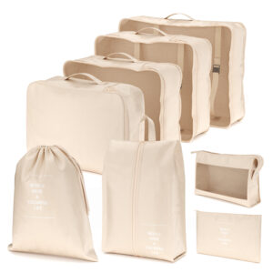 Reiseorganizer Set 8-teilig beige
