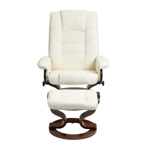 Relaxsessel Leder VITALII mit Hocker beige – Bild 4