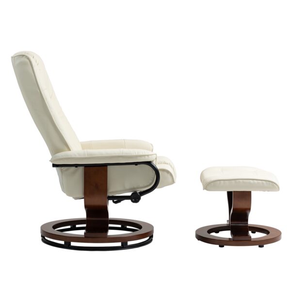 Relaxsessel Leder VITALII mit Hocker beige – Bild 5