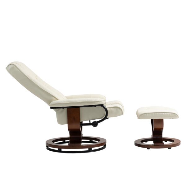 Relaxsessel Leder VITALII mit Hocker beige – Bild 6