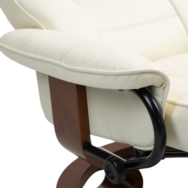 Relaxsessel Leder VITALII mit Hocker beige – Bild 8