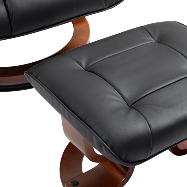 Relaxsessel Leder VITALII mit Hocker schwarz – Bild 9