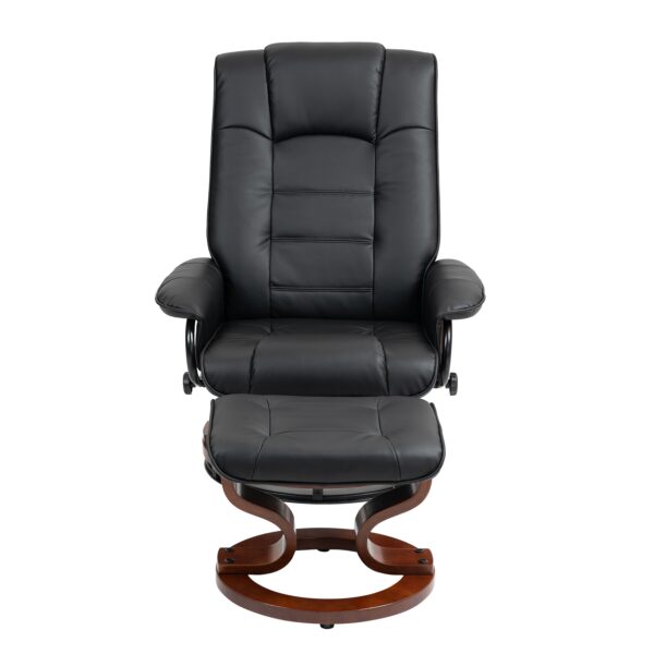 Relaxsessel Leder VITALII mit Hocker schwarz – Bild 4