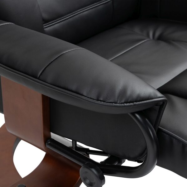 Relaxsessel Leder VITALII mit Hocker schwarz – Bild 10
