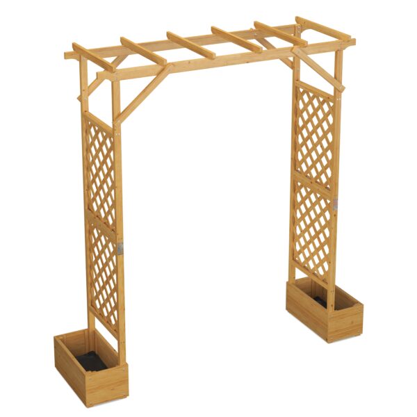 Rosenbogen Holz mit Pflanzenkasten 208 x 220 cm – Bild 3