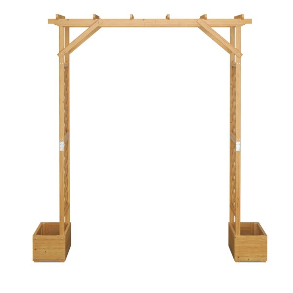 Rosenbogen Holz mit Pflanzenkasten 208 x 220 cm – Bild 2