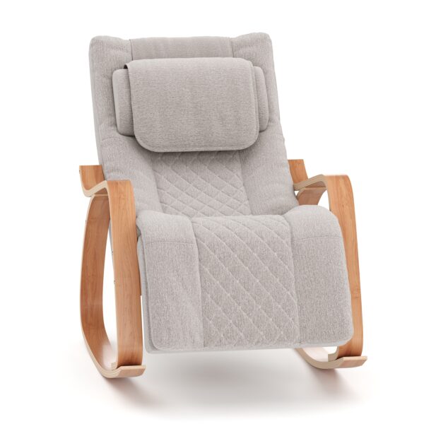 Schaukelstuhl JADEN mit Massagefunktion beige/natur – Bild 3