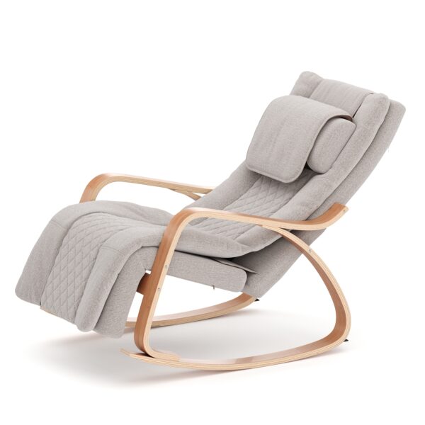 Schaukelstuhl JADEN mit Massagefunktion beige/natur – Bild 2
