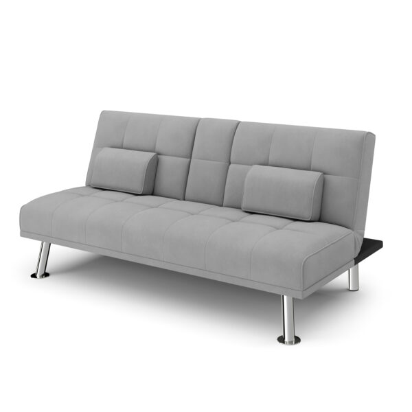 Schlafsofa POLLY mit Getränkehalter grau – Bild 2