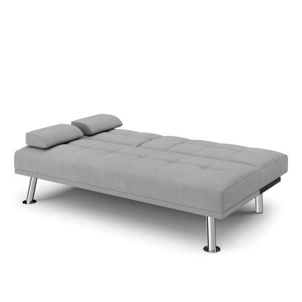 Schlafsofa POLLY mit Getränkehalter grau – Bild 4