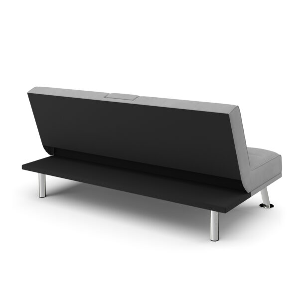 Schlafsofa POLLY mit Getränkehalter grau – Bild 7
