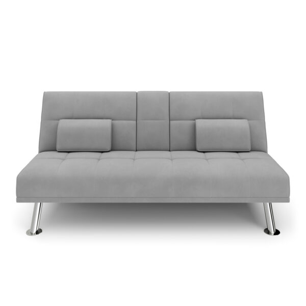 Schlafsofa POLLY mit Getränkehalter grau – Bild 5
