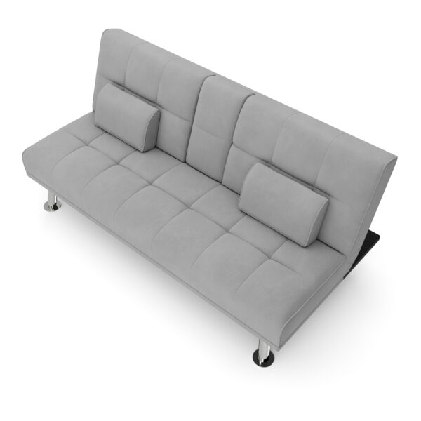 Schlafsofa POLLY mit Getränkehalter grau – Bild 6