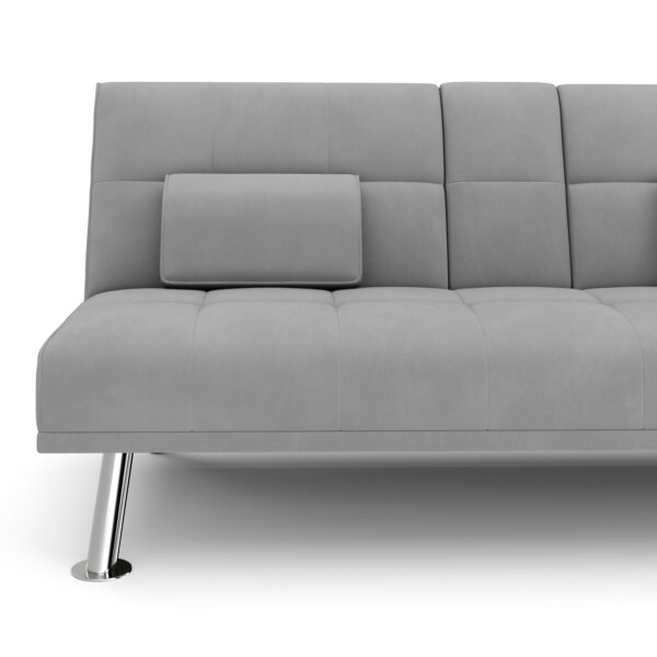 Schlafsofa POLLY mit Getränkehalter grau – Bild 8