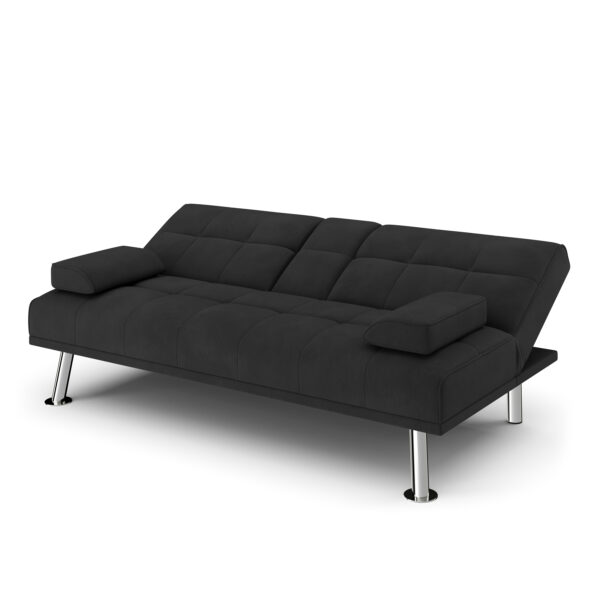 Schlafsofa POLLY mit Getränkehalter schwarz – Bild 3