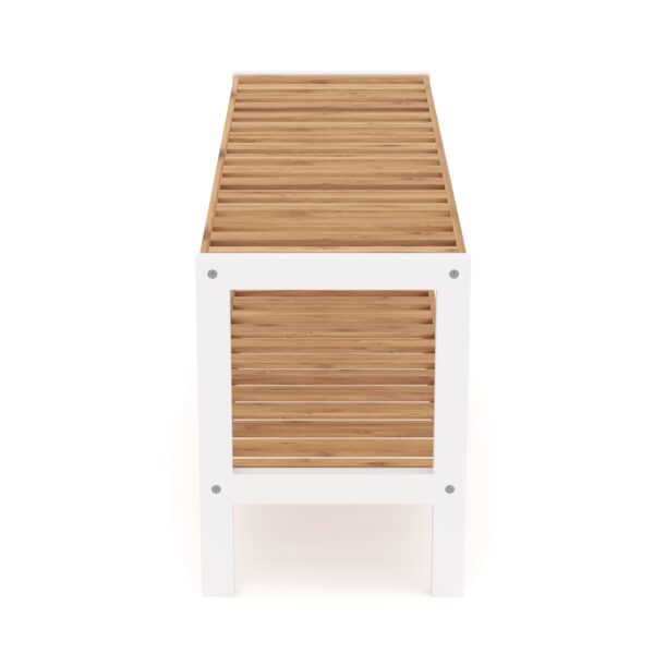 Schuhregal Bambus 2 Tablare 70 x 24 x 33 cm natur/weiss – Bild 5