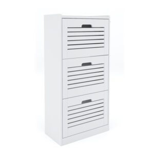 Schuhschrank KAMALIA 55 x 30 x 112 cm weiss