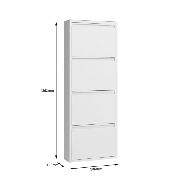 Schuhschrank Metall ROMEO 50 x 136 cm weiss – Bild 9