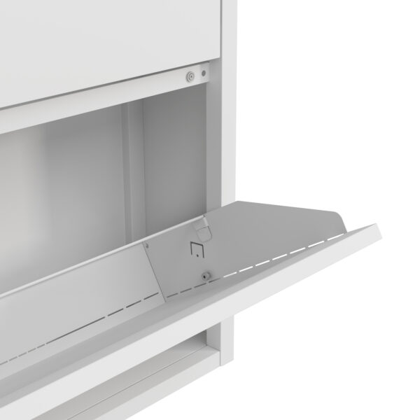 Schuhschrank Metall ROMEO 50 x 136 cm weiss – Bild 8