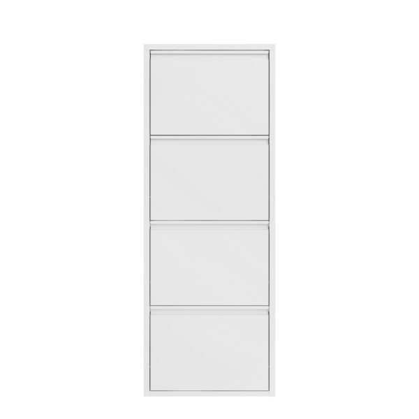 Schuhschrank Metall ROMEO 50 x 136 cm weiss – Bild 2