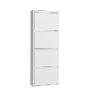 Schuhschrank Metall ROMEO 50 x 136 cm weiss