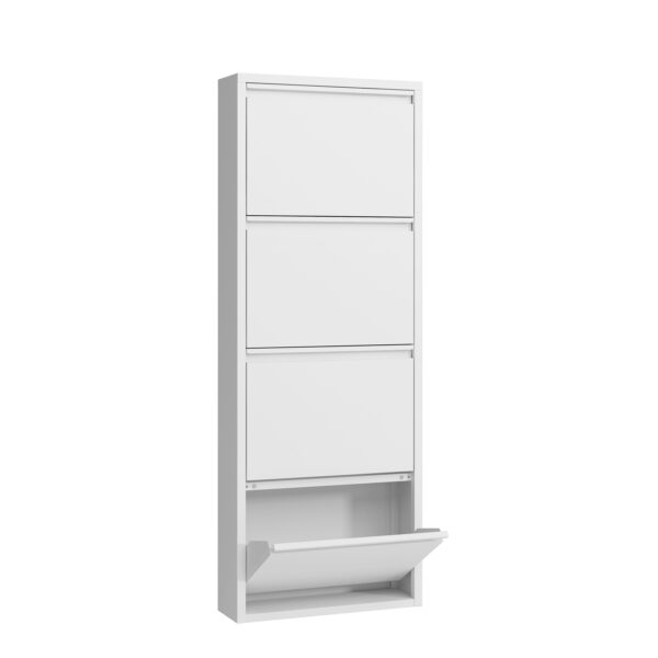 Schuhschrank Metall ROMEO 50 x 136 cm weiss – Bild 4
