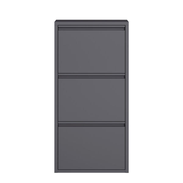 Schuhschrank Metall ROMEO 50 x 103 cm grau – Bild 2