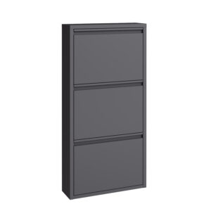 Schuhschrank Metall ROMEO 50 x 103 cm grau