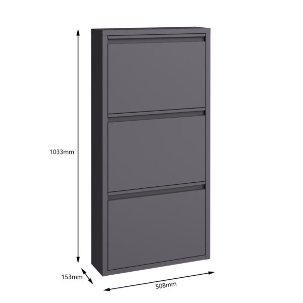 Schuhschrank Metall ROMEO 50 x 103 cm grau – Bild 9